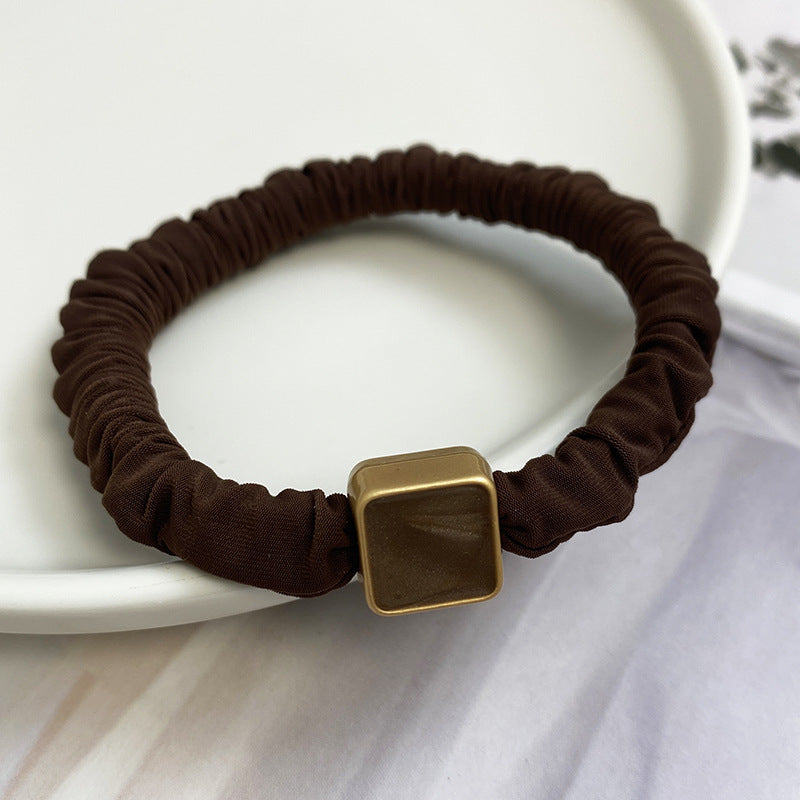 Wholesale Fabric Pleated Hair Bands with High Elasticity and Durable Rubber Band Head Rope